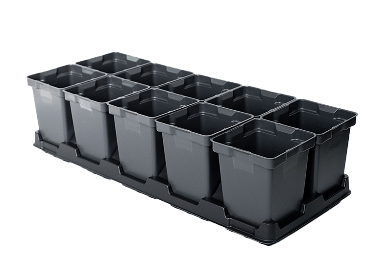 4.5-Inch Quart Tag Slot Square Deep Pots