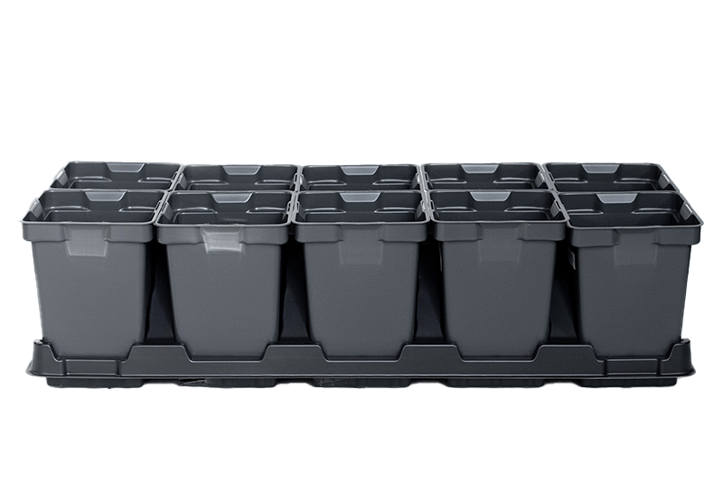 4.5-Inch Quart Tag Slot Square Deep Pots
