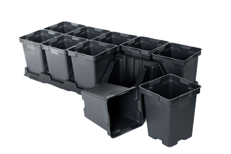 4.5-Inch Quart Tag Slot Square Deep Pots