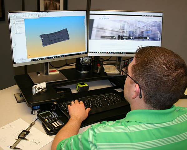 Man designing on computer